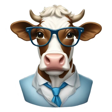 Very very rich cow in blu glasses sticker