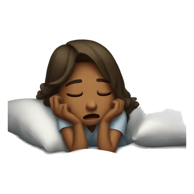 Girl crying in bed sticker