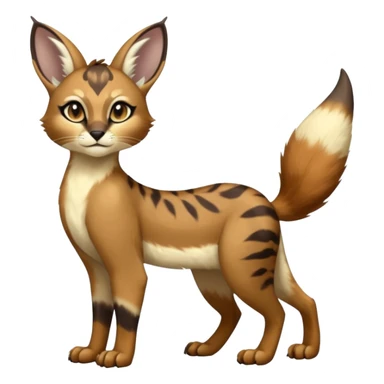 shiny glorious divine exotic cool beautiful realistic Meloetta-caracal-civet-sergal-bunny-oncilla-animal-Fakémon-hybrid-fursona (full body) sticker
