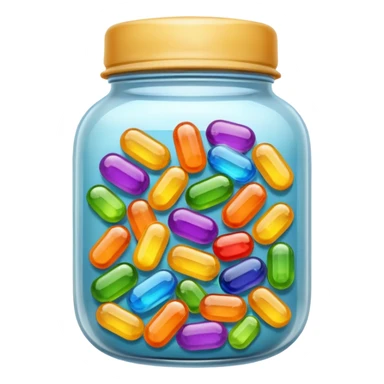 emoji de un frasco con vitaminas sticker