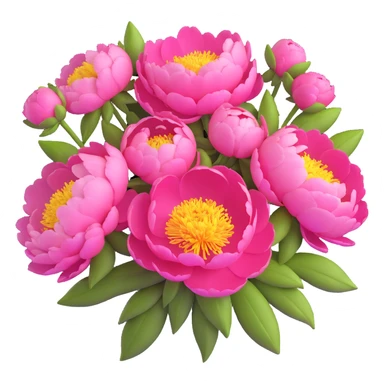 lush bouquet of peony flowers sticker