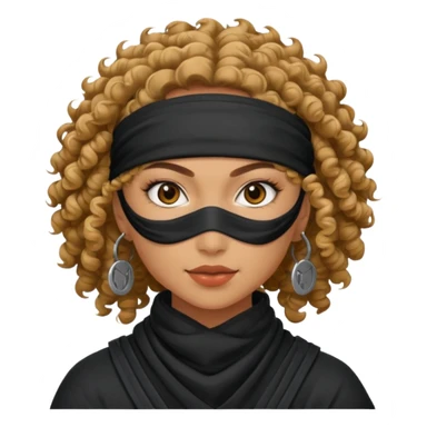 Mujer bandida con rulos 👩🏻🥷🏻
 sticker