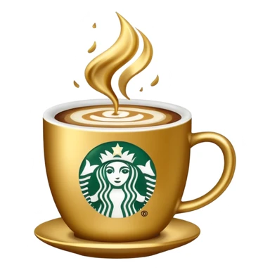 Gold Starbucks coffee sticker