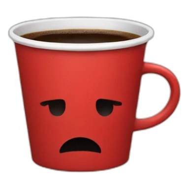 Red coffee cup with black cross on it sticker