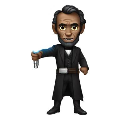 Abraham Lincoln as a Jedi with a blue lightsaber sticker