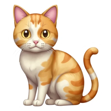 full body anxious looking colourful patchy light calico tabby cat sticker