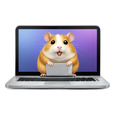 hamster sitting at a laptop sticker