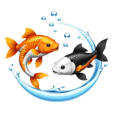 Creo dos pezes koi, como el Jim y el jam uno blaco y otro negro. sticker