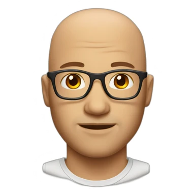 bald men with glasses sticker