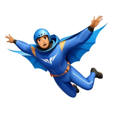 A daring wingsuit athlete soaring between towering mountains, with their wingsuit fully stretched, cutting through the air at high speed. The background features dramatic cliffs and a vast sky, emphasizing the thrill and freedom of base jumping. sticker