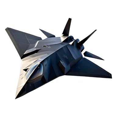 F-117 Nighthawk - Lockheed Martin (Stealth Grey) A futuristic stealth attack aircraft with a distinct faceted, angular design in a stealthy matte grey. Its sharp, jagged edges and unconventional, almost alien-like shape make it look like a shadow cutting through the night sky. The surface should appear non-reflective with subtle panel lines. sticker