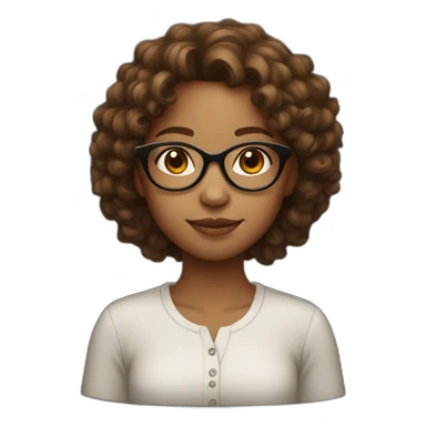 malagasy girl with glasses and curly brown hair sticker