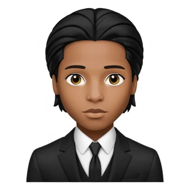 ASAP ROCKY as pretty bratz man with black suit, black hair sticker