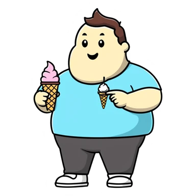 fat man with ice cream, inspired by Lilo and Stitch sticker