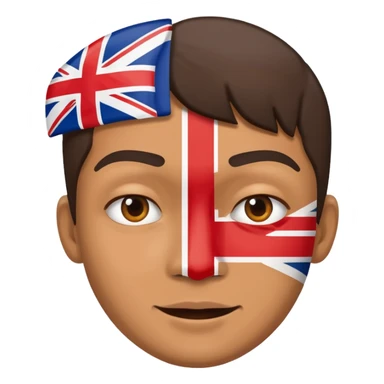 half UK and half crazy face sticker