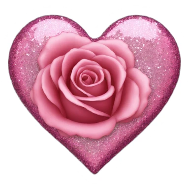 coeur rose avec des paillettes sticker