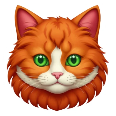 Red cat with green eyes sticker