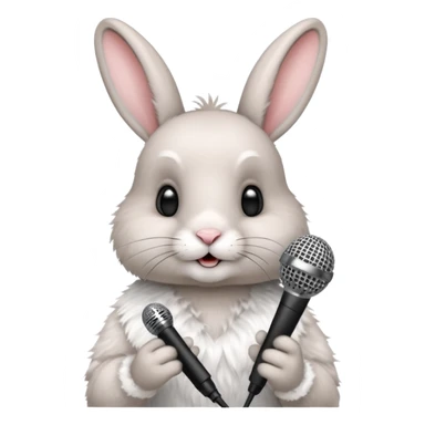 rabbit with microphone sticker