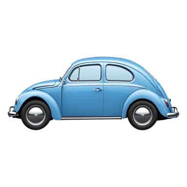 blue oval Fusca car side view sticker