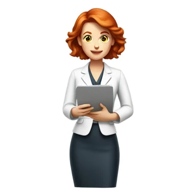 medium red hair woman nutritionist working sticker