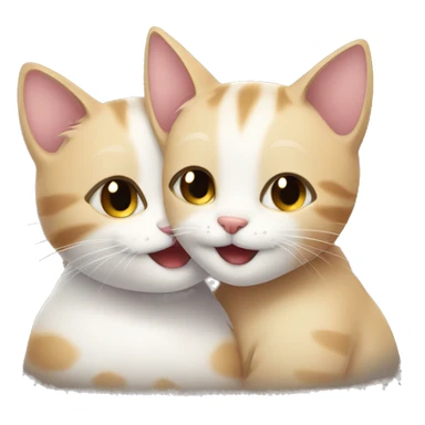 a lovely cat smiling and hugging other cat sticker