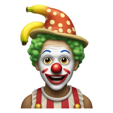 Clown with banana  sticker