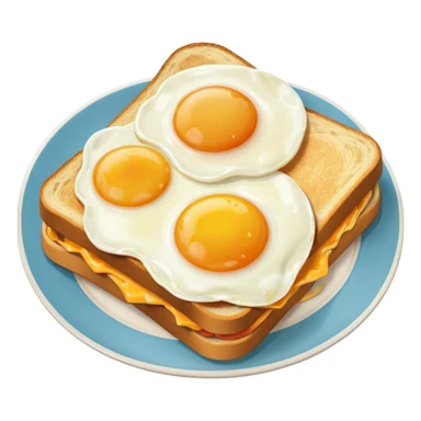 breakfast sandwich on a plate with eggs on the side sticker