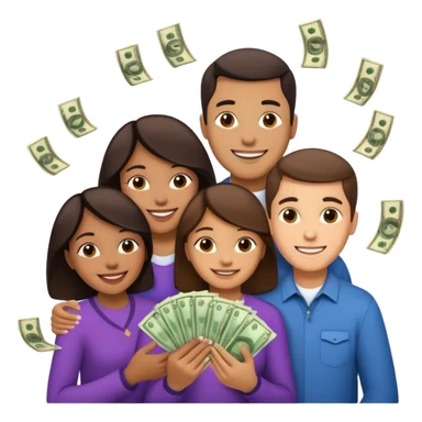 money around a family of four sticker