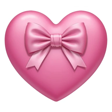 Pink heart with white bow  sticker