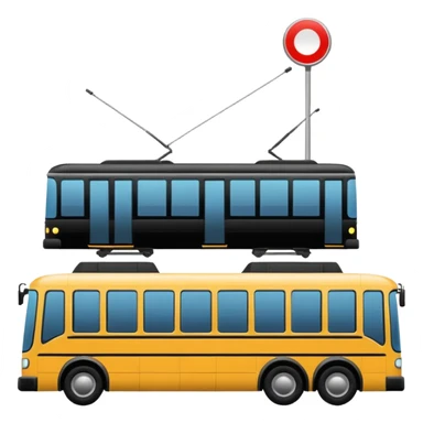 bus tram and geolocation sticker