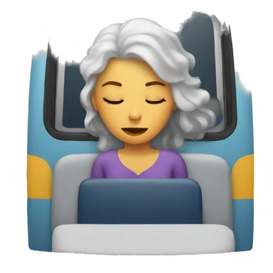 Lady asleep on the bus  sticker