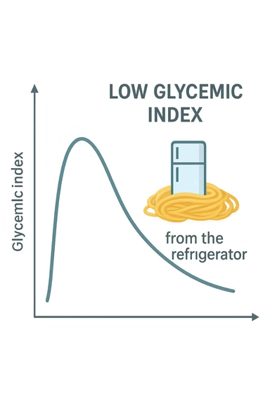 Indice glicemico basso grafico con la pasta che viene da frigo sticker