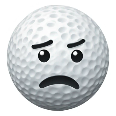 Golf ball with frowny face sticker