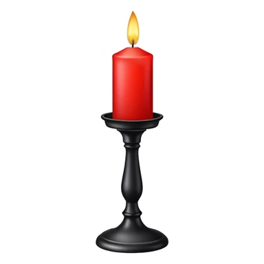 Red candle on a black stand sticker