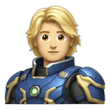 starcraft blonde hair marine male sticker