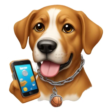 Raper dog , chain , phones , basketball  sticker