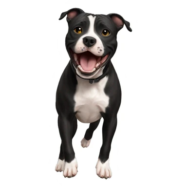 staffordshire bull terrier black jump up sticker