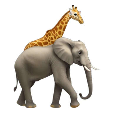 Éléphant sur une girafe sticker
