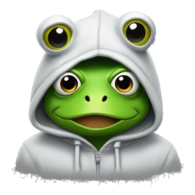 frog wearing a hoodie sticker