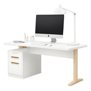 minimalist-clean-work-desk-with-white-wood-colorway-front-view sticker