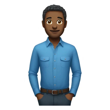 blue shirt solo portrait sticker