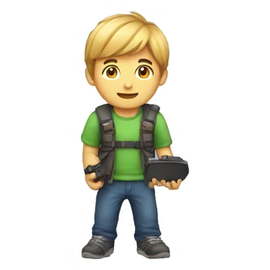 Gaming boy on mobile  sticker