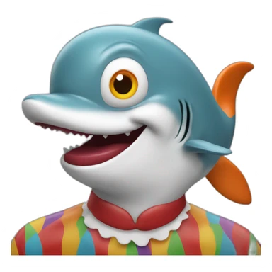 Clown merged with dolphin sticker