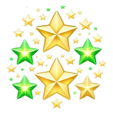 stars with golden and green colours sticker