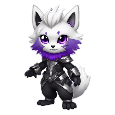 Anthro-Edgy-Cool-Black-Purple-Contrast-Colors-Fantasy-Fur-Sona-Chibi-Shiny-Fakémon-Hybrid full body sticker