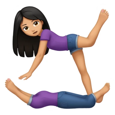 a foot placed on a girl's hair as if the foot were crushing her head sticker