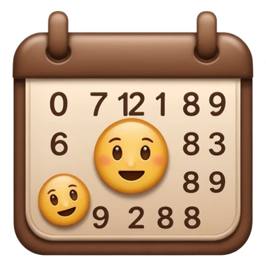 aesthetic cute emoji of a calendar icon with the brown color sticker