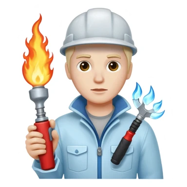 with blowtorch,Ice Sculptors. sticker