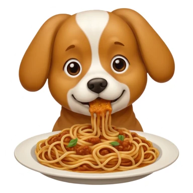 Dog e ating spaghetti  sticker
