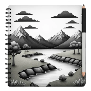 a pencil drawing in a notebook  sticker